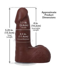 The Realistic Cock 5 In. Ultraskyn Vac-U-Lock Dildo With Balls Chocolate