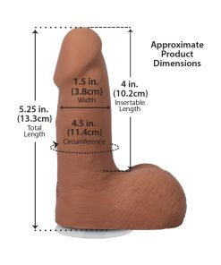 The Realistic Cock 5 In. Ultraskyn Vac-U-Lock Dildo With Balls Caramel