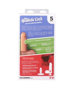 The Realistic Cock 5 In. Ultraskyn Vac-U-Lock Dildo With Balls Caramel