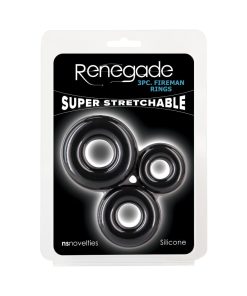 Renegade Fireman Rings 3-Piece Cock Ring Kit Black