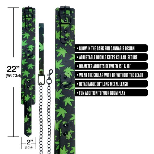 Stoner Vibes Chronic Collection Glow In The Dark Collar And Leash - Image 4