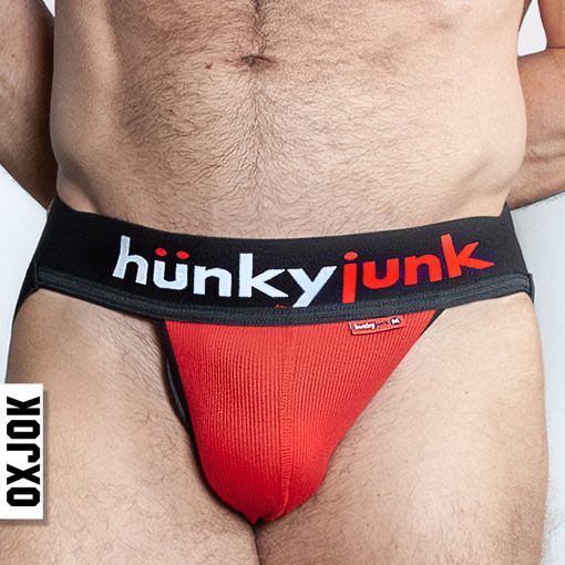 Oxballs Oxjok Hunker Comfy-Pouch Slider-Strap Jock Red Hot L - Image 2