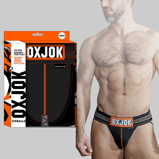 Oxballs Oxjok Slingjock Upthrust Slider-Strap Jock Black Iron 2Xl