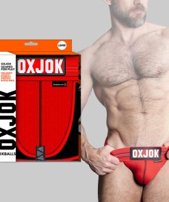 Oxballs Oxjok Slingjock Upthrust Slider-Strap Jock Red Hot Xl
