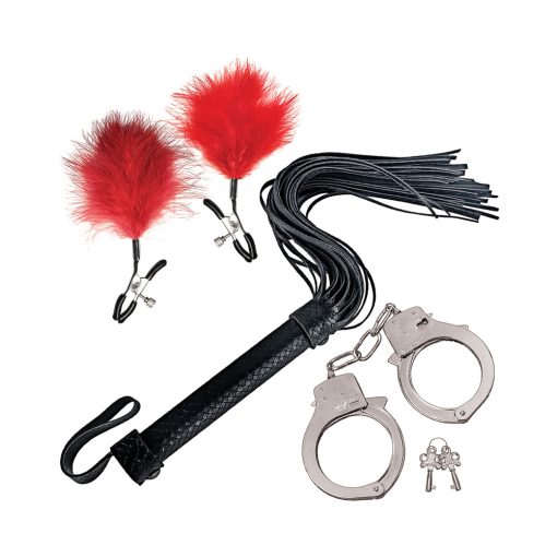Bondage By Nasstoys Whip, Feather And Cuffs Red - Image 4