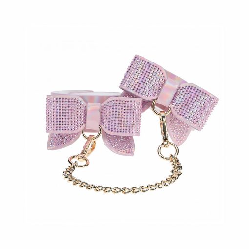Ouch! Paris Collection Leg Cuffs Pink – Adjustable Leather Restraints - Image 2