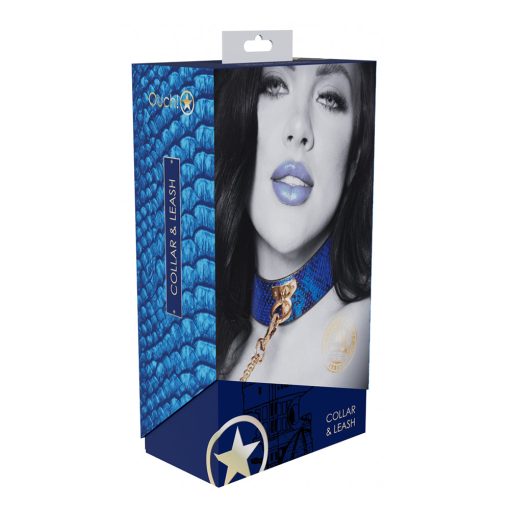 Ouch! International Florence Collection Collar With Leash Blue