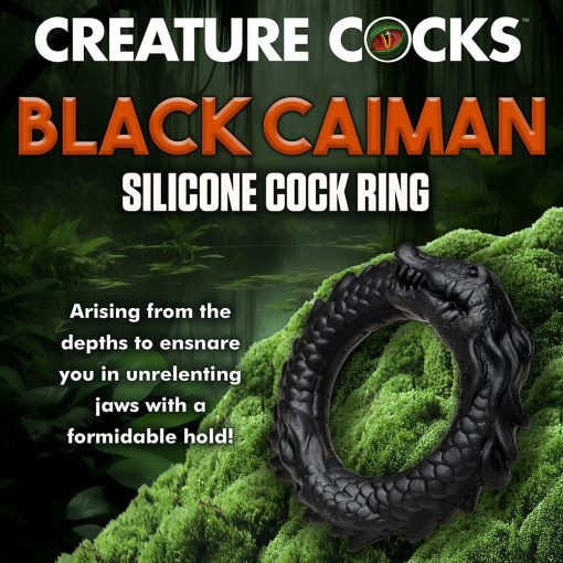 Creature Cocks Black Caiman Silicone Cock Ring - Image 10