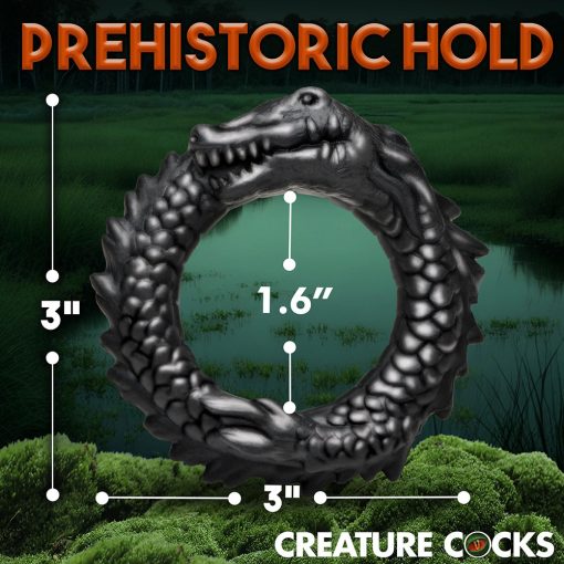 Creature Cocks Black Caiman Silicone Cock Ring - Image 12