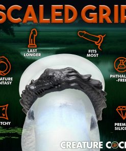 Creature Cocks Black Caiman Silicone Cock Ring