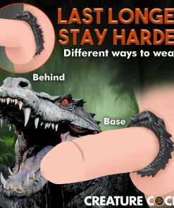 Creature Cocks Black Caiman Silicone Cock Ring