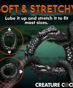 Creature Cocks Black Caiman Silicone Cock Ring