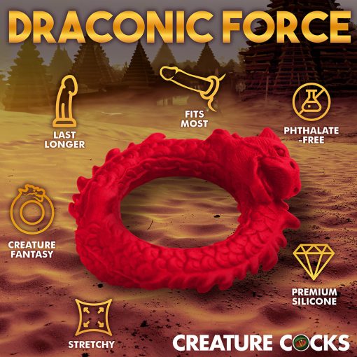 Creature Cocks Rise Of The Dragon Silicone Cock Ring - Image 14
