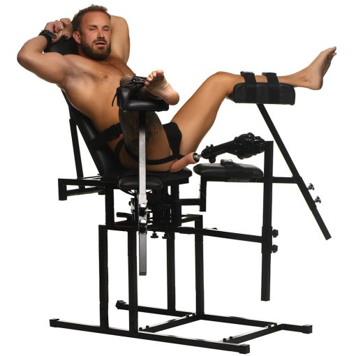 Master Series Leg Spreader Obedience Chair With Sex Machine - Image 4