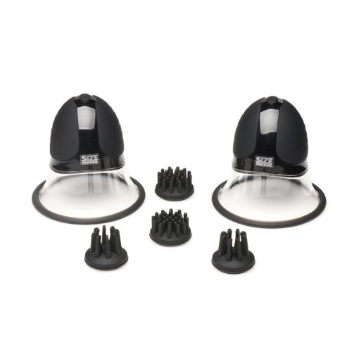 Size Matters 10X Rotating Silicone Nipple Suckers With 4 Attachments Black - Image 2