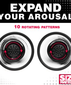 Size Matters 10X Rotating Silicone Nipple Suckers With 4 Attachments Black