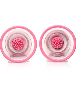 Size Matters 10X Rotating Silicone Nipple Suckers With 4 Attachments Pink