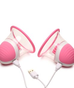 Size Matters 10X Rotating Silicone Nipple Suckers With 4 Attachments Pink