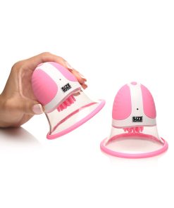 Size Matters 10X Rotating Silicone Nipple Suckers With 4 Attachments Pink