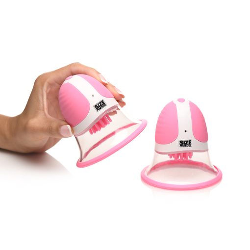 Size Matters 10X Rotating Silicone Nipple Suckers With 4 Attachments Pink - Image 9