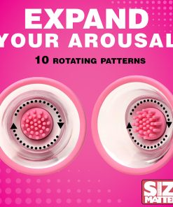 Size Matters 10X Rotating Silicone Nipple Suckers With 4 Attachments Pink