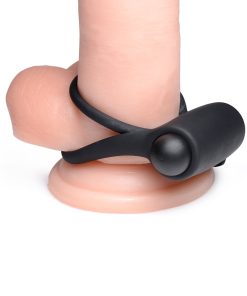 Bang! Silicone Cock Ring & Bullet With Remote Control Black