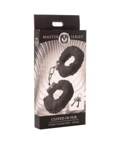 Master Series Cuffed In Fur Furry Handcuffs Black