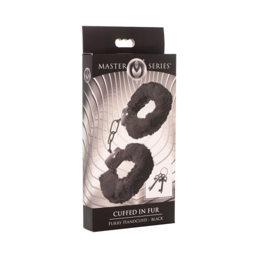 Master Series Cuffed In Fur Furry Handcuffs Black