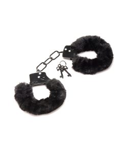 Master Series Cuffed In Fur Furry Handcuffs Black