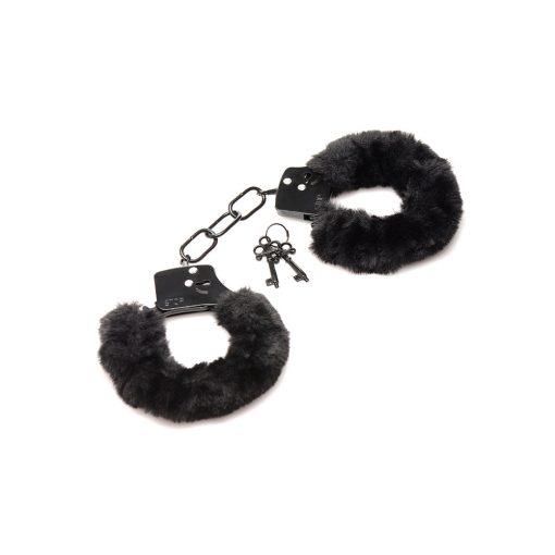 Master Series Cuffed In Fur Furry Handcuffs Black - Image 3