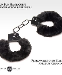 Master Series Cuffed In Fur Furry Handcuffs Black
