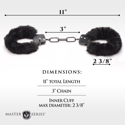 Master Series Cuffed In Fur Furry Handcuffs Black - Image 9