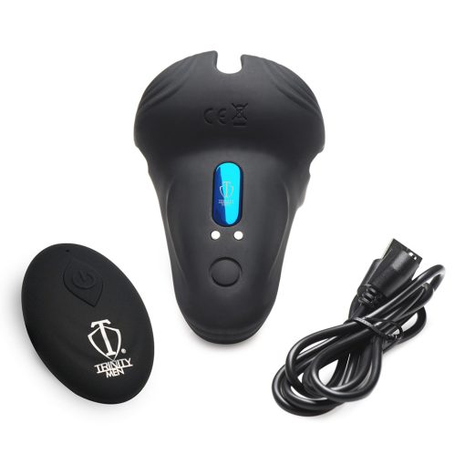 Trinity Men 10X Silicone Cock & Ball Ring With Taint Stim And Remote Control - Image 8