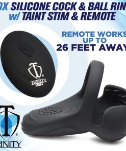 Trinity Men 10X Silicone Cock & Ball Ring With Taint Stim And Remote Control