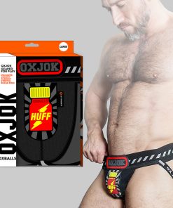 Oxballs Oxjok Popperjock 3D Rubber Huffer Jock Black/Red Xl