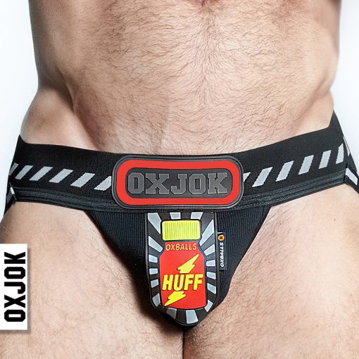 Oxballs Oxjok Popperjock 3D Rubber Huffer Jock Black/Red Xl - Image 2