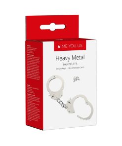 Me You Us Heavy Metal Handcuffs Silver