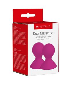 Me You Us Dual Masseuse Silicone Nipple Suckers 2-Pack Purple