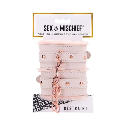 Sportsheets Sex & Mischief Peaches 'N Creame Fur Handcuffs - Image 9