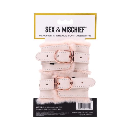 Sportsheets Sex & Mischief Peaches 'N Creame Fur Handcuffs - Image 10