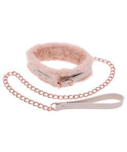 Sportsheets Sex & Mischief Peaches 'N Creame Fur Collar & Leash