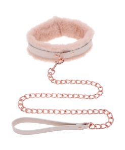 Sportsheets Sex & Mischief Peaches 'N Creame Fur Collar & Leash