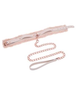 Sportsheets Sex & Mischief Peaches 'N Creame Fur Collar & Leash