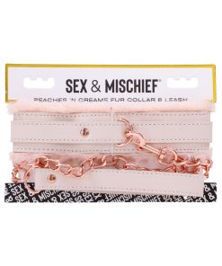 Sportsheets Sex & Mischief Peaches 'N Creame Fur Collar & Leash