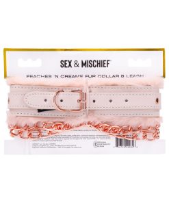 Sportsheets Sex & Mischief Peaches 'N Creame Fur Collar & Leash