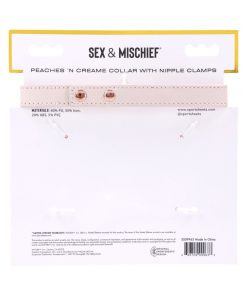 Sportsheets Sex & Mischief Peaches 'N Creame Collar With Nipple Clamps