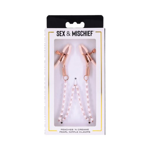 Sportsheets Sex & Mischief Peaches 'N Creame Pearl Nipple Clamps - Image 6