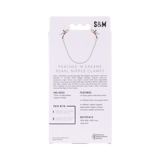 Sportsheets Sex & Mischief Peaches 'N Creame Pearl Nipple Clamps - Image 7