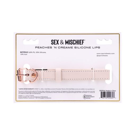 Sportsheets Sex & Mischief Peaches 'N Creame Silicone Lips Gag - Image 10