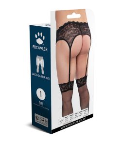 Prowler Lace Garter Set Black S
